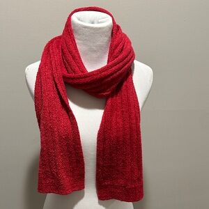 Preston & York Vibrant Red Knit nylon vintage Scarf